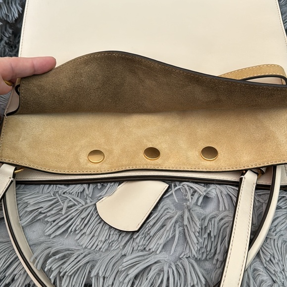 Tori Burch Lee Radziwill Double Medium Bag in gorgeous cream-colored leather!! - Picture 6 of 11